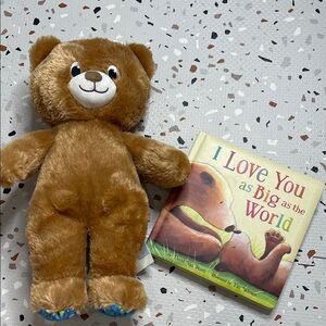 Adorable Brown Plush Bear Toy and Book